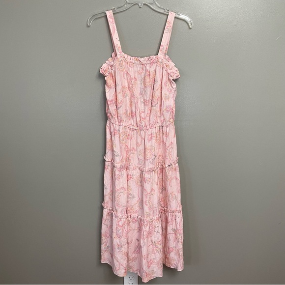 Tommy Hilfiger Womens Marlo Pink Paisley Calf Daytime Midi Dress NWT size 6 - Picture 3 of 11